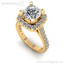 jewelicious-1929-ring mücevher gem nişan düğün elmas yazdırılabilir yüzük Gümüş altın moda güzellik parlak cad karat takı 3d print model - Mito3D