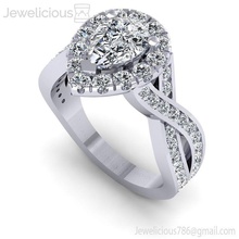jewelicious-1940-ring jóia gem o engajamento de casamento jóias diamante printable anel prata ouro da forma moda beleza brilhantes cad quilate a anéis 3d print model - Mito3D
