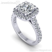 jewelicious 1950 ring rosa oro compromiso anillo amortiguar cortar diamante joya boda joyería imprimible plata moda belleza brillante canalla quilate anillos 3d print model - Mito3D