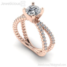 jewelicious 1957 ring diamant engagement bague or bijou gemme mariage bijoux imprimable argent mode beauté brillant goujat carat anneaux 3d print model - Mito3D