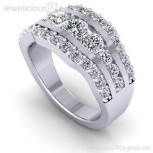 jewelicious-1960-ring mücevher gem nişan düğün elmas yazdırılabilir yüzük Gümüş altın moda güzellik parlak cad karat takı 3d print model - Mito3D