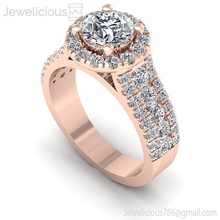 jewelicious-1963-ring joya gem compromiso de la boda joyería el diamante imprimible anillo plata oro moda y belleza brillante cad carat los anillos 3d print model - Mito3D