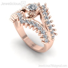 jewelicious-1964-ring mücevher gem nişan düğün elmas yazdırılabilir yüzük Gümüş altın moda güzellik parlak cad karat takı 3d print model - Mito3D