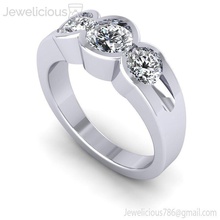 jewelicious-1968-ring mücevher gem nişan düğün elmas yazdırılabilir yüzük Gümüş altın moda güzellik parlak cad karat takı 3d print model - Mito3D