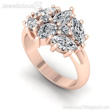 jewelicious-1976-ring mücevher gem nişan düğün elmas yazdırılabilir yüzük Gümüş altın moda güzellik parlak cad karat takı 3d print model - Mito3D