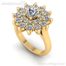 jewelicious-1991-ring mücevher gem nişan düğün elmas yazdırılabilir yüzük Gümüş altın moda güzellik parlak cad karat takı 3d print model - Mito3D