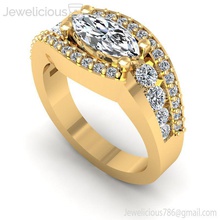 jewelicious-1993-ring mücevher gem nişan düğün elmas yazdırılabilir yüzük Gümüş altın moda güzellik parlak cad karat takı 3d print model - Mito3D