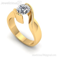 joia 2045 anel jóia gema noivado Casamento jóias diamante imprimível prata ouro moda beleza brilhante cafajeste quilate argolas joalheria 3d print model - Mito3D