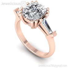 jewelicious-2057-ring oval cut diamond engagement ring in rose gold jewel gem wedding jewellery printable silver fashion beauty brilliant cad carat jewelry rings 3d print model - Mito3D