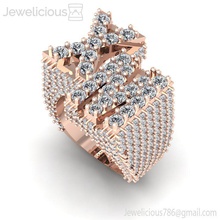 joya 2058 anillo compromiso Boda joyería diamante imprimible plata oro Moda libra esterlina belleza brillante canalla quilate anillos 3d print model - Mito3D