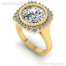 jewelicious 2067 bague bijou gemme engagement mariage bijoux diamant imprimable argent or mode beauté brillant goujat carat anneaux 3d print model - Mito3D
