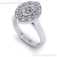 jewelicious 2068 ring marquesa diamante compromiso anillo in oro joya boda joyería imprimible plata moda belleza brillante canalla quilate anillos 3d print model - Mito3D