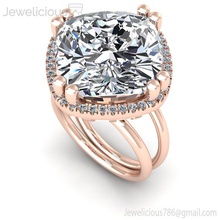 jewelicious 2106 ring cuscino tagliare diamante alone fidanzamento squillare in rosa oro gioiello gemma nozze gioielleria stampabile argento sterlina moda bellezza cad carati anelli 3d print model - Mito3D