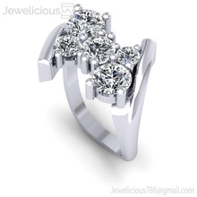 joya 2111 anillo compromiso joyería diamante imprimible plata oro Moda belleza brillante Boda canalla quilate anillos 3d print model - Mito3D