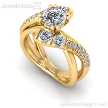 joia 2113 anel jóia gema noivado Casamento jóias diamante imprimível prata ouro moda beleza brilhante cafajeste quilate joalheria brincos 3d print model - Mito3D