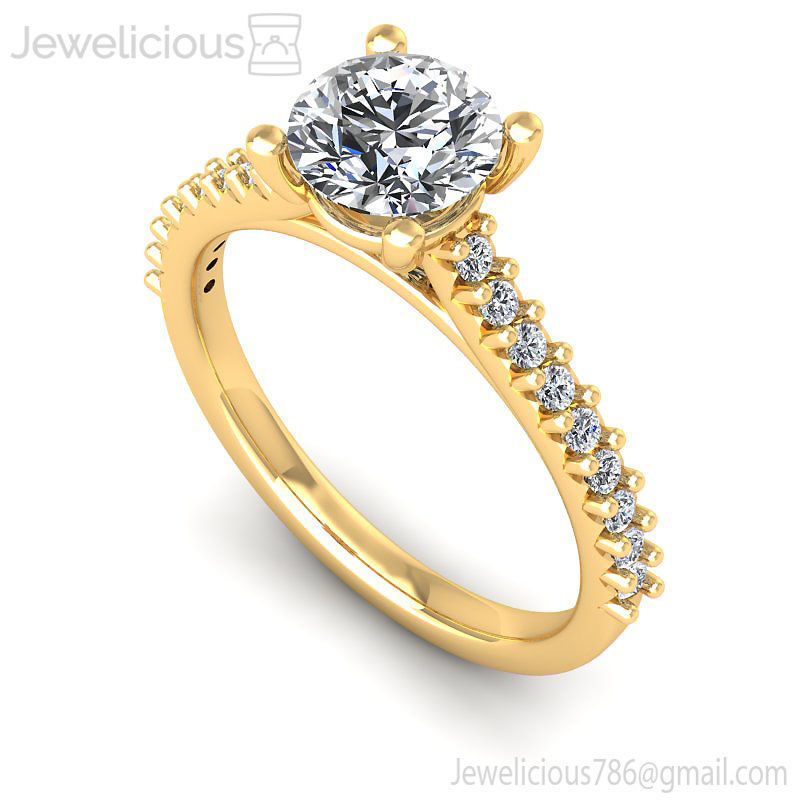 jewelicious 2118 ring diamante compromiso anillo oro joya boda joyería imprimible plata moda belleza brillante canalla quilate anillos 3D print model - Mito3D