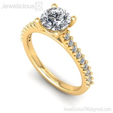 jewelicious 2118 ring diamante compromiso anillo oro joya boda joyería imprimible plata moda belleza brillante canalla quilate anillos 3d print model - Mito3D