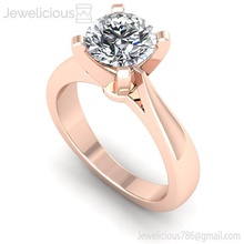 jewelicious-2133-ring diamond engagement ring in rose gold jewel gem wedding jewellery printable silver fashion beauty brilliant cad carat rings jewelry 3d print model - Mito3D
