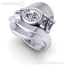 jewelicious 2136 ring ouro diamante noivado anel baguete cortar pedras jóia gema casamento jóias imprimível prata moda beleza brilhante cafajeste quilate argolas joalheria 3d print model - Mito3D