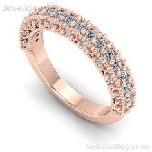 jewelicious-2140-ring rose gold wedding band diamonds jewel gem engagement jewellery diamond printable ring silver fashion beauty brilliant cad carat rings jewelry 3d print model - Mito3D
