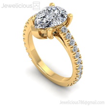 jewelicious 2161 ring pera forma diamante fidanzamento squillare gioiello gemma nozze gioielleria stampabile argento oro moda bellezza brillante cad carati anelli 3d print model - Mito3D