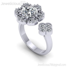 anillo joya 2162 platino oro brillante joyería libra esterlina diamante imprimible plata Moda belleza compromiso canalla quilate anillos 3d print model - Mito3D