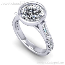 joia 2185 anel jóia gema noivado Casamento jóias diamante imprimível prata ouro moda beleza brilhante cafajeste quilate argolas joalheria 3d print model - Mito3D