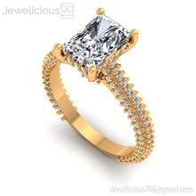 joia 2188 anel jóia gema noivado Casamento jóias diamante imprimível prata ouro moda beleza brilhante cafajeste quilate argolas 3d print model - Mito3D