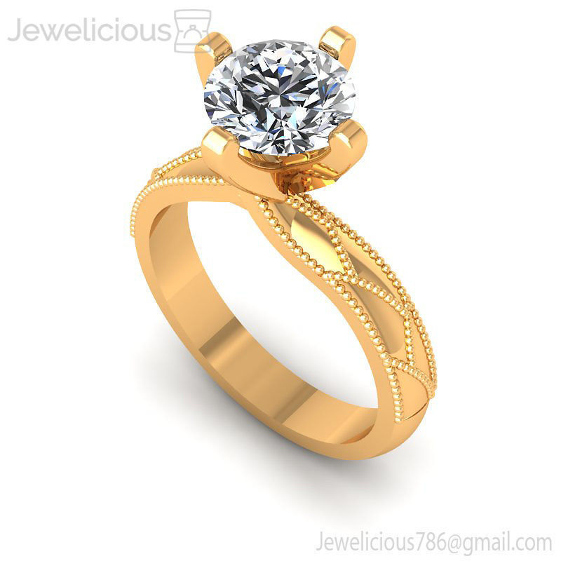 gioiello 2200 anello Fidanzamento nozze gemma gioielleria diamante stampabile squillare argento oro moda bellezza brillante cad carati anelli 3D print model - Mito3D