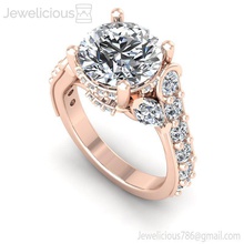 jewelicious 2217 ring a mücevher nişan düğün elmas yazdırılabilir yüzük gümüş altın moda güzellik parlak cad kırat takı yüzükler 3d print model - Mito3D