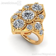 jewelicious 2224 bague bijou gemme engagement mariage bijoux diamant imprimable argent or mode beauté brillant goujat carat anneaux 3d print model - Mito3D