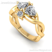 gioiello 2225 anello gemma Fidanzamento nozze gioielleria diamante stampabile squillare argento oro moda bellezza brillante cad carati anelli 3d print model - Mito3D