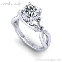 anillo joya 2226 compromiso Boda joyería diamante imprimible plata oro Moda belleza brillante canalla quilate anillos 3d print model - Mito3D