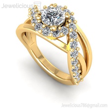 jewelicious-2230-ring gold engagement ring diamonds jewel gem wedding jewellery diamond printable silver fashion beauty brilliant cad carat jewelry rings 3d print model - Mito3D
