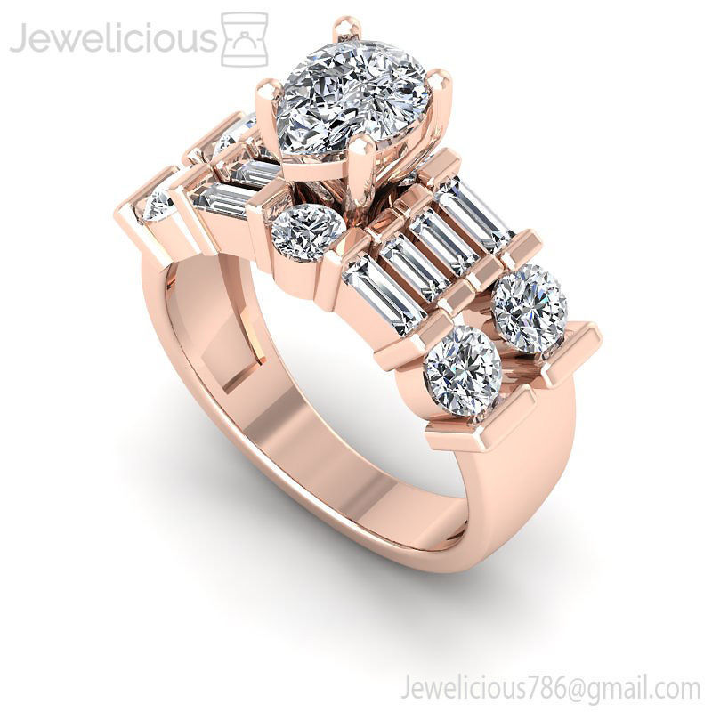 joia 2242 anel jóia gema noivado Casamento jóias diamante imprimível prata ouro moda beleza brilhante cafajeste quilate joalheria argolas 3D print model - Mito3D