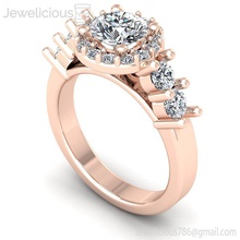 jewelicious-2259-ring rose gold engagement ring diamonds jewel gem wedding jewellery diamond printable silver fashion beauty brilliant cad carat jewelry rings 3d print model - Mito3D