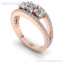 Juwelen 2267 Ring Juwel Engagement Hochzeit Schmuck Diamant druckbar Silber Gold Mode Schönheit brillant cad Karat Ringe 3d print model - Mito3D