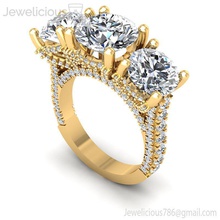 joia 2285 anel jóia gema noivado Casamento jóias diamante imprimível prata ouro moda beleza brilhante cafajeste quilate joalheria argolas 3d print model - Mito3D