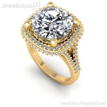 gioiello 2300 anello gemma Fidanzamento nozze gioielleria diamante stampabile squillare argento oro moda bellezza brillante cad carati anelli 3d print model - Mito3D