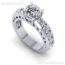 jewelicious 972 ring rose gold engagement ring diamanten juwel platin sterling diamant brillant druckbar mode schönheit cad karat schmuck ringe 3d print model - Mito3D