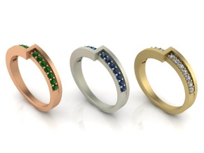 jewellery ring gold diamod emerald alexandrite yellowgold whitegold rosegold jewelry rings 3d print model - Mito3D