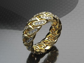 gioielleria squillare lusso monocromo oro platino riflessione argento diamante gemma splendere anelli 3d print model - Mito3D