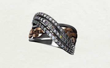 schmuck ring 06 mode leder elegant zubehörteil luxus leuchtenden ringe 3d print model - Mito3D