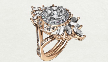 gioielli anello 16 diamante oro argento stampabile anelli 3d print model - Mito3D