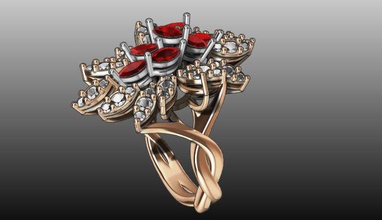 bijoux bague 34 de l'anneau or d'argent l'engagement mariage les anneaux 3d print model - Mito3D