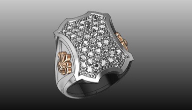 bijoux bague 37 de l'anneau or d'argent imprimable l'engagement mariage le diamant les anneaux 3d print model - Mito3D