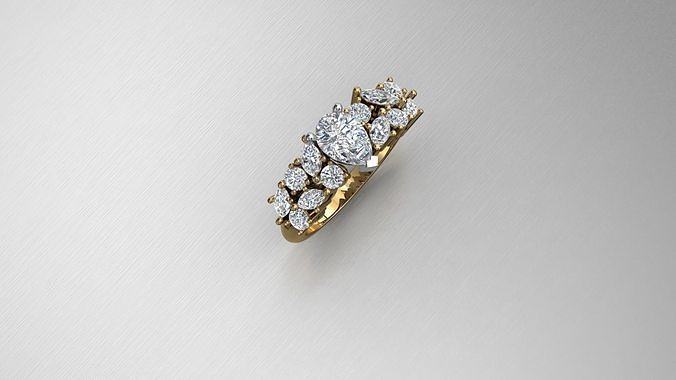 jewellery ring diamond jewelry wedding luxury gold fashion shining rings 3D print model - Mito3D