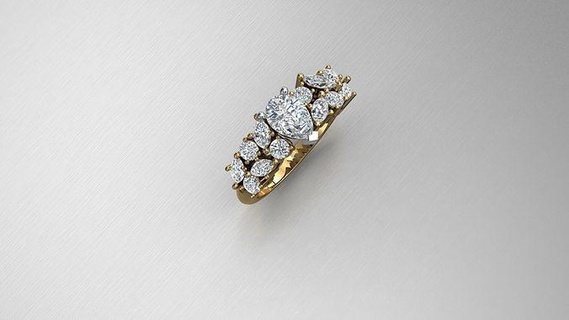 joyería anillo diamante joya Boda lujo oro Moda brillante anillos 3d print model - Mito3D