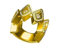 bijoux bague or gemme imprimable mode argent diamant anneaux 3d print model - Mito3D