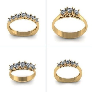 joalheria argolas diamante anel Casamento jóia noivado ouro jóias 3d print model - Mito3D